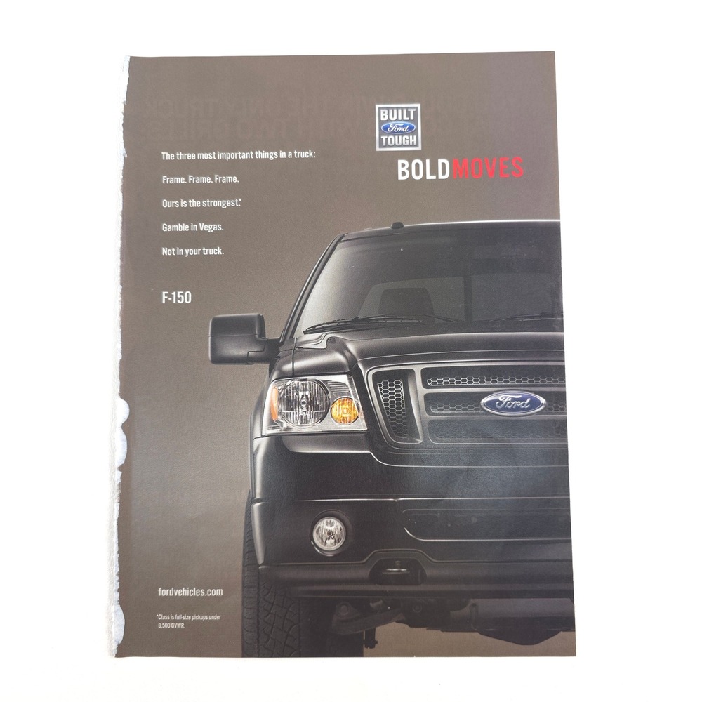 Ford F-150 Car Show Display Bold Moves Print Ad Super Duty Garage Wall Art Promo